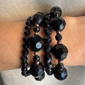 Black bracelets stack